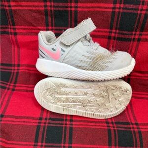 Nike Kids Gray and Pink Sneakers